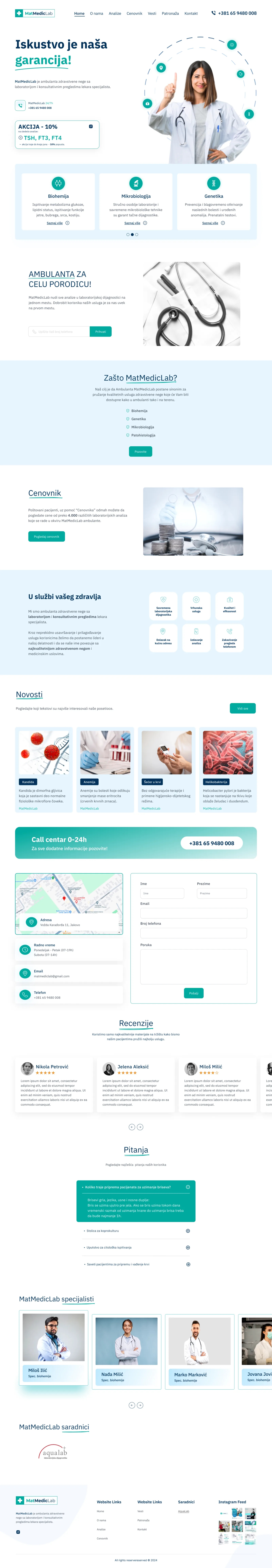 MatMedicLab full homepage preview, Studio Deadline