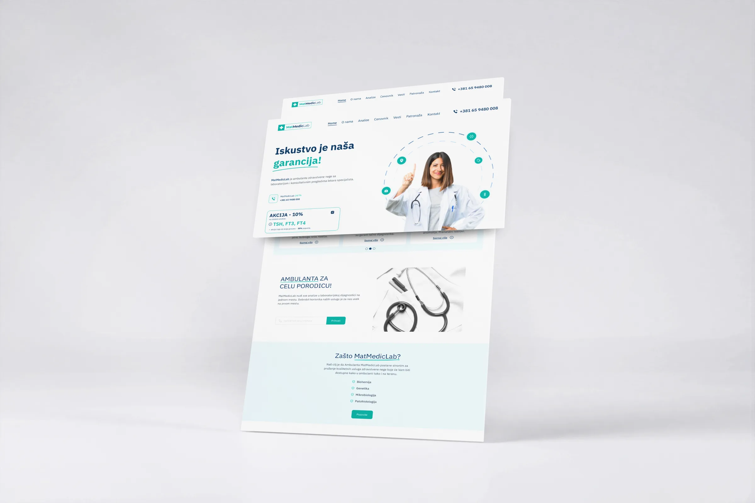 MatMedicLab website homepage design