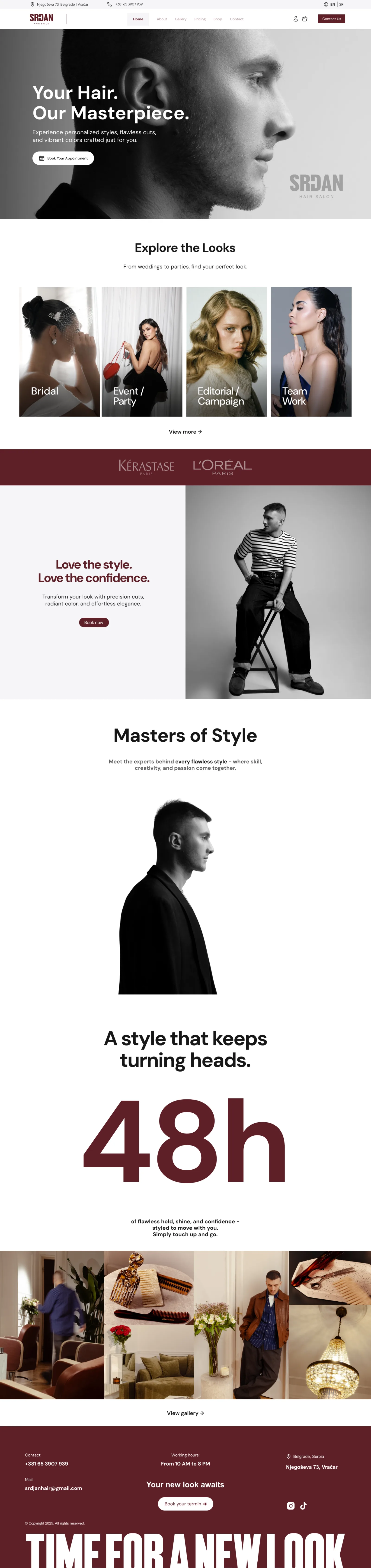 Srđan Hair full homepage preview, Studio Deadline